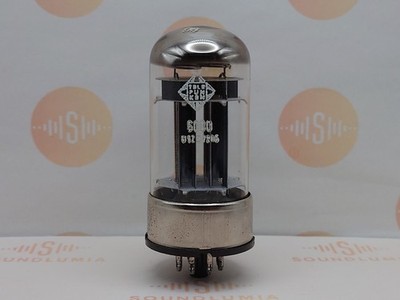 1x Telefunken 6080 6AS7 Triple Mica OO-getter Metal Base - Ulm 1967 - Near NOS