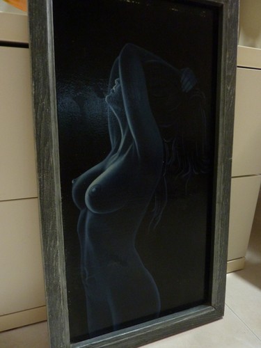 VINTAGE Original Oil Painting ON BOARD Hand Painted Art FRAMED 21 X 11.5'' - Picture 3 of 4