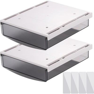 Transparente ABS-Schublade 2er-Set, langlebig, Klebebefestigung