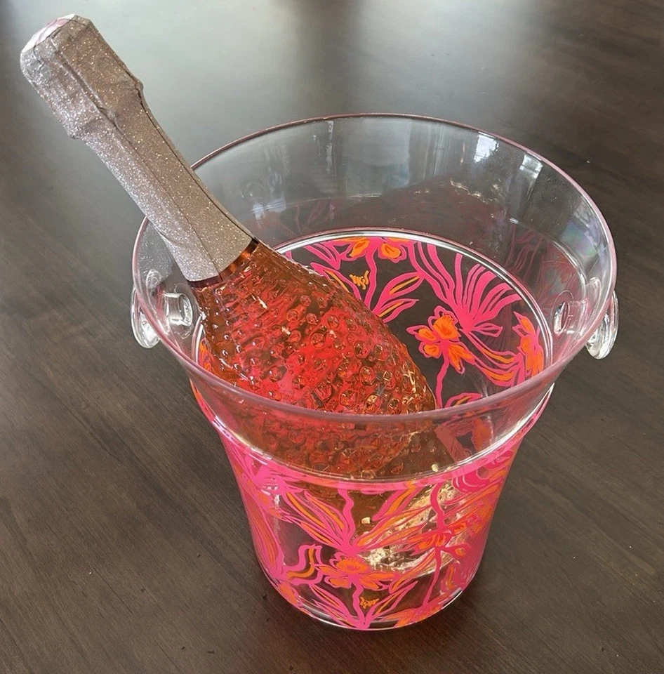Lilly Pulitzer Acrylic Wine Chiller, 2 Glasses, Napkin & Holder - Image 4 of 4