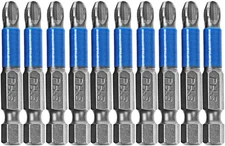10Pcs PH3 Magnetic Anti-Slip Phillips Impact Screwdriver Bit Set 2 Hex