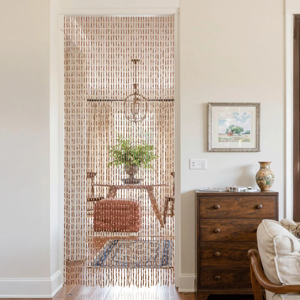 Cortina de puerta hecha a mano con cuentas para puerta Boho colgante puerta cortina de cuentas para H... Foto 3 de 4