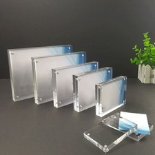 Photo Frame Acrylic Transparent Decor Display Stand Double-sided Magnetic