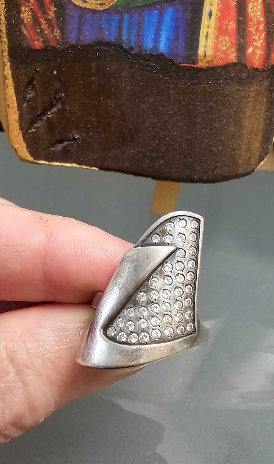 Massive sterling silver (925) statement vintage r… - image 6