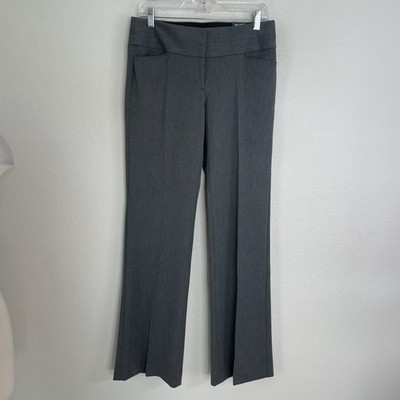 NEW Express Editor Womens 6 Long Flare Pants Gray Straight Through Hip Thigh