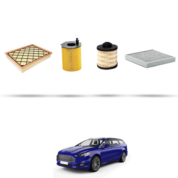 Hoffcar Wartungskit - 4 Filter Kompatibel Mit Ford Mondeo V 1.5 Tdci 88Kw-image