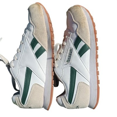 Reebok Royal Glide Ripple Sneakers White Forest Green Suede Gum Sole Low Top