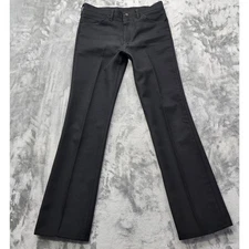 Vintage Wrangler Pants Mens 34X34 Black 82BK Saddleman Polyester Western Slacks