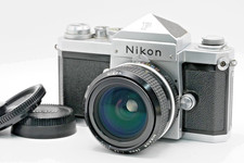  Near MINT Nikon F Eye Level Silver 35mm SLR Body 28mm F2.8 Lens From JAPAN