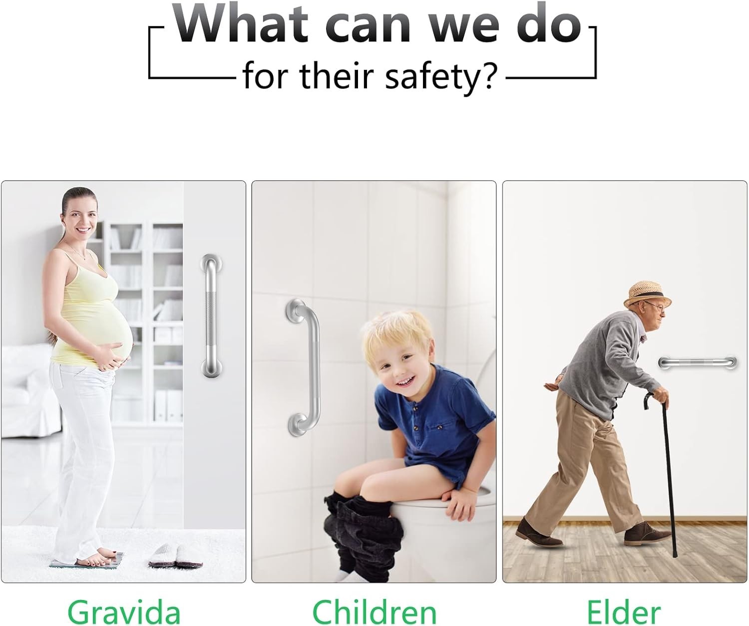 2 Pack 16 Inch Grab Bars for Bathtubs and Showers, Anti Slip Shower Grab Bars...