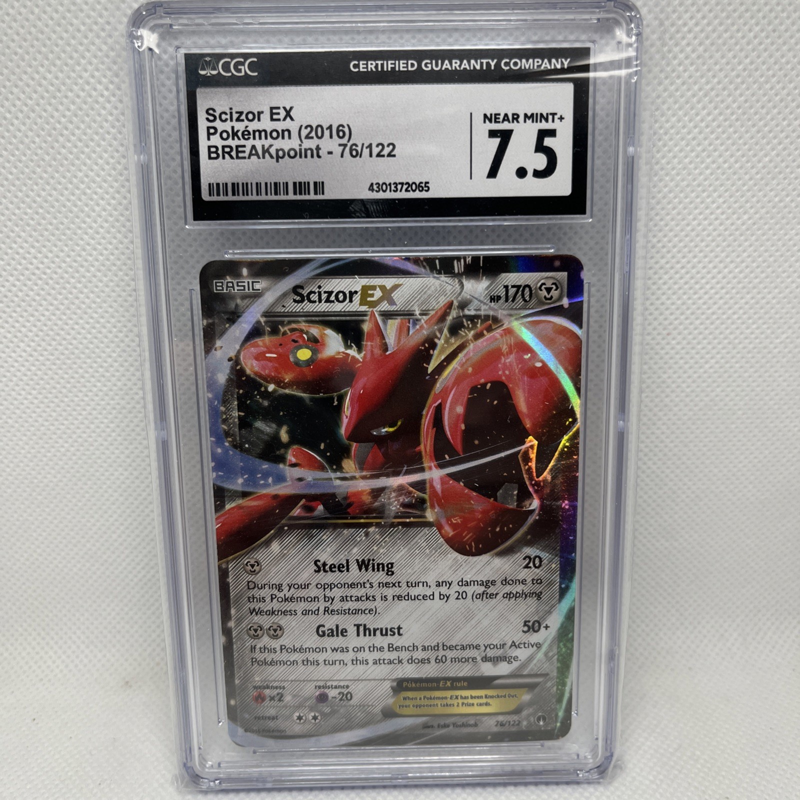 Pokemon TCG 2016 Scizor EX BREAKpoint 76/122 Pokemon CGC 7.5 NM