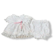 Vintage 90s Sesame Street Baby Outfit Girls Size 6/9 Month Lace Set Big Bird