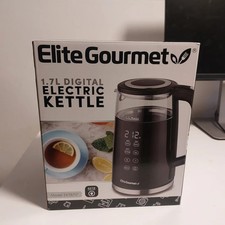 NWT Elite Gourmet Digital Electric Water Kettle 1.7 Liter Black Adjustable Temps