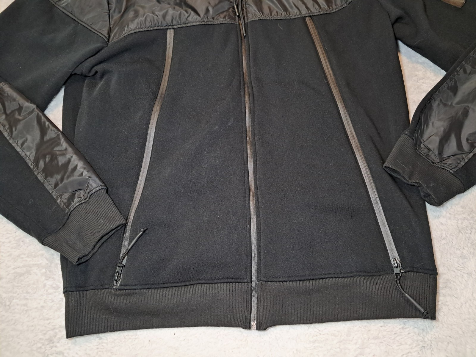 Southpole Black Solid Full Zip Jacket Pockets Hoo… - image 2