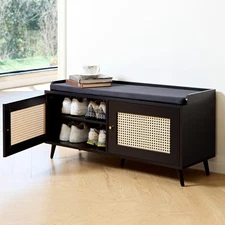 Netstar Storage Bench, Shoe Bench with Padded Seat Cushion, Entryway Bench wi...