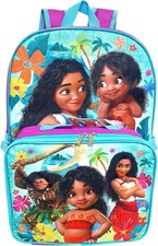 Mochila Ruz Moana para niñas de 16 pulgadas con juego de lonchera extraíble a juego