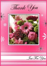 Just For You - schöne florale Dankeskarte - Blumen Grußkarte