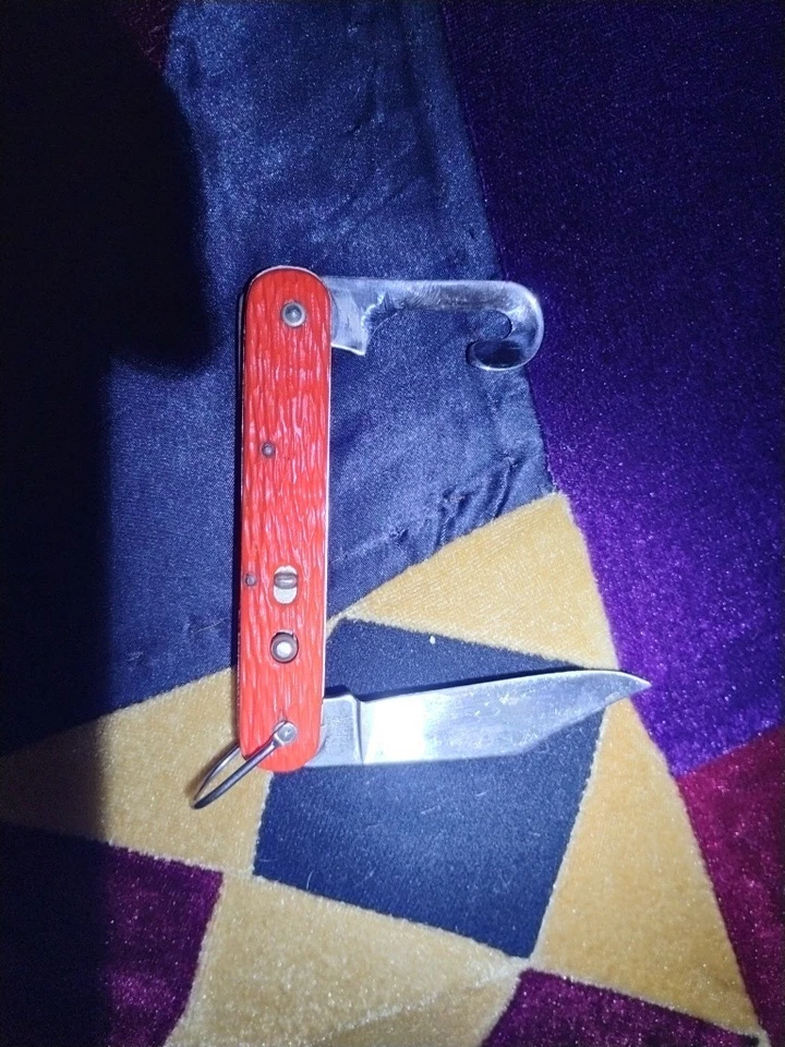  Faca dobrável militar dos EUA Schrade Walden NY laranja - Imagem 3 de 4