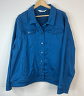 Virtuelle TS Sz 22 Jade Blue Stretch Cotton Long Sleeve Jeans Jacket