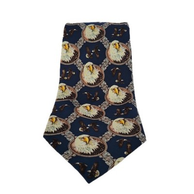 Eagle Neckwear Silk Novelty Tie VTG Patriotic American 4th of July 58  X 3.75 