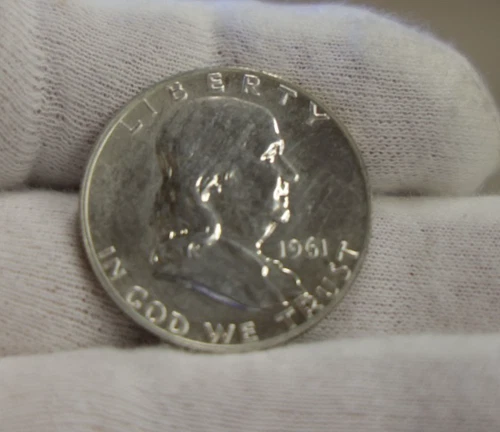 1961 US Franklin 50C Proof Nice Coin