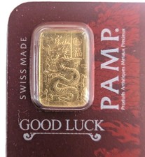 Pamp Suisse Year Of The Dragon 2025 GOOD LUCK 1 Gram 999.9 24k Gold Bar In Assay