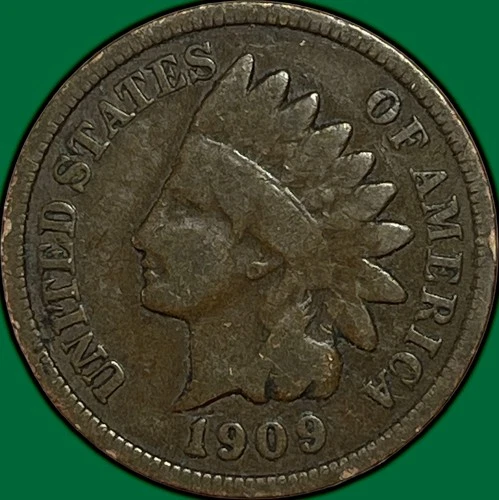 1909 Indian Head Cent Very Good VG Coin #34738