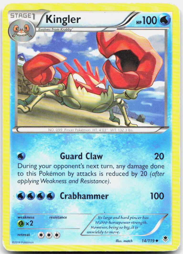 Kingler 14/119 Uncommon Phantom Forces Pokemon HP