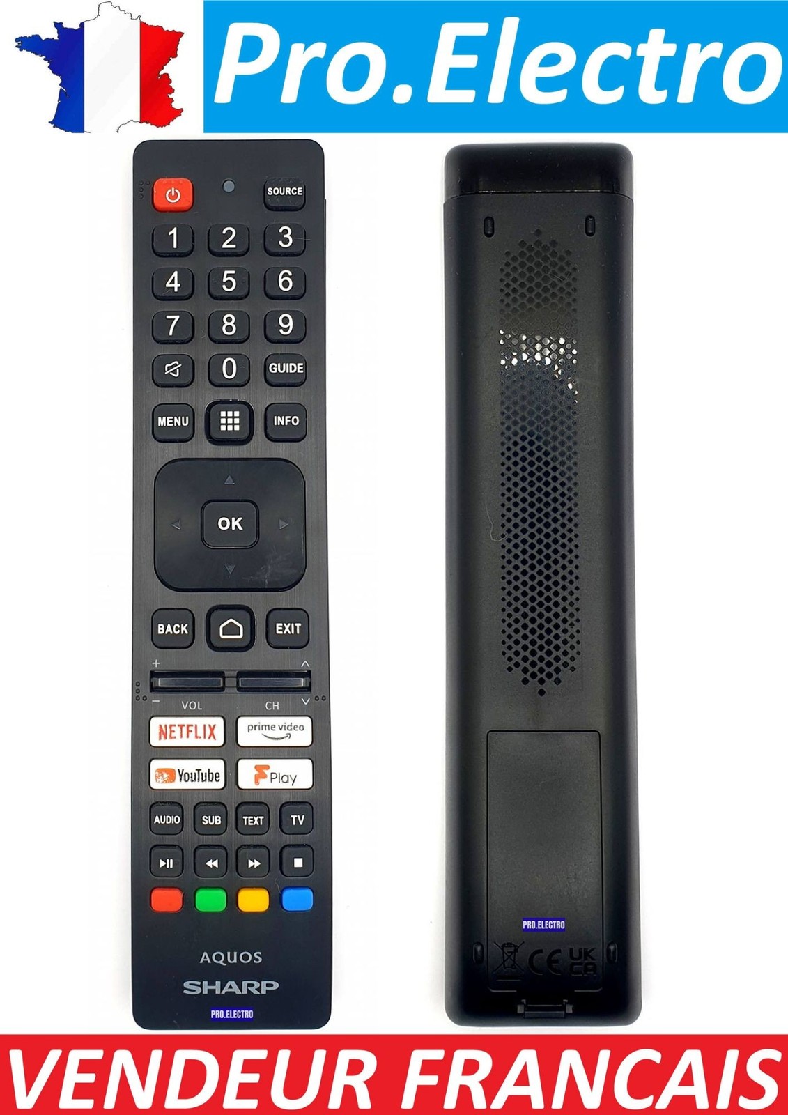 Télécommande infrarouge Sharp Aquos AN4512-C à synchronisation immédiate