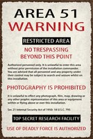 Blechschild 40X30 Cm Area 51 Warning No Trespassing Schild Deko Geschenk Schild