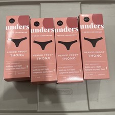 Lot O 4 Unders By Proof-Period Thongs Womens Size M/L Black Light Absorbency