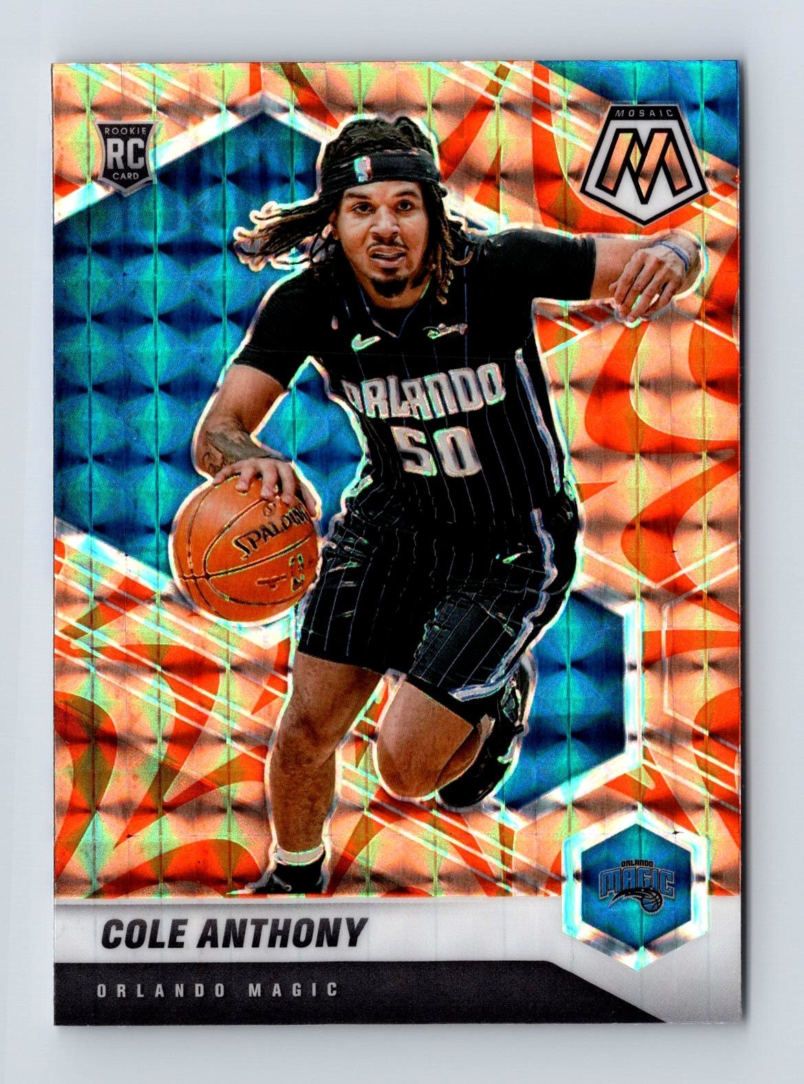 2020-21 Panini Mosaic #207 Cole Anthony Mosaic Reactive Orange