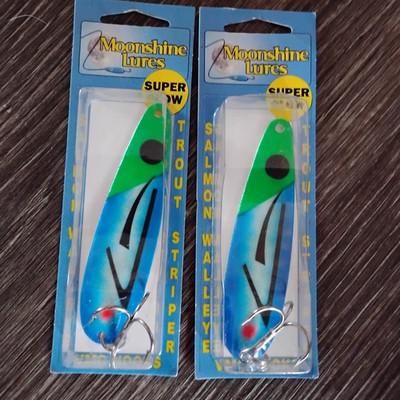 2 Moonshine Lures ! Standard Size Spoon - USA MADE lucky flounder