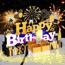 Geburtstagskarte, Musikalische Geburtstagskarten mit Licht und Musik, Blowable