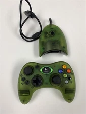 Cordless Dark Green Xbox Original Logitech Attack Controller & Adapter