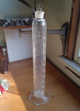 PYREX EXAX GLASS LABORATORY APOTHECARY 1000 ML MIXING CYLINDER 20" MEASURE TUBE