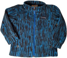 Columbia Kids 2T Fleece Jacket Blue Stripe Full Zip Boys Girls Mock Neck Outdoor