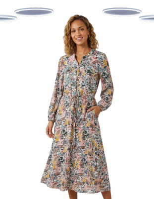 Ex Julipa Damen Shirtkleid - Langarm Paisley Print Schwarz Mix (Größe 18)