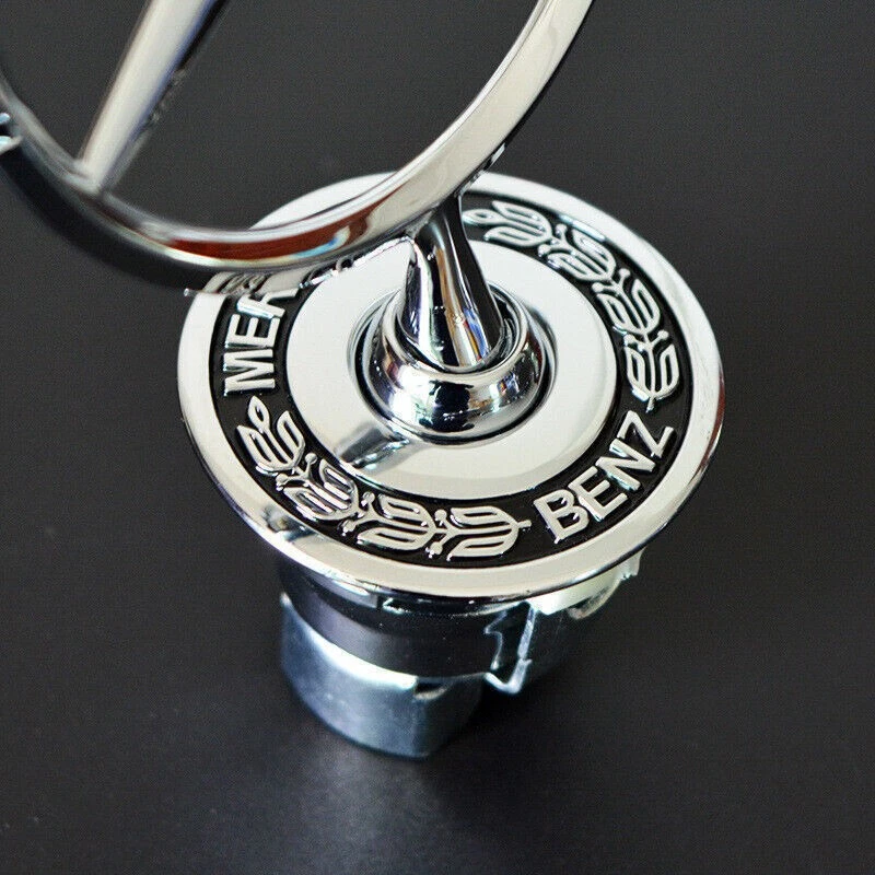 Chrome Badge Front Hood Ornament 3D Star Emblem Mounted  For Mercedes~Benz S AMG Foto 4 de 4