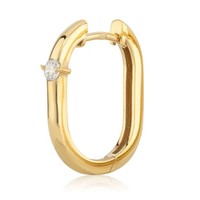Einzel Scharnier Creole 333 Gelb Gold 8 Karat 18X15Mm Ohrring Mit Zirkonia