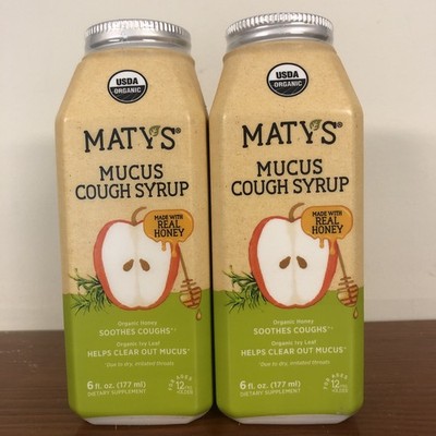 (2) Maty's Organic Children's Mucus Cough Syrup, w/Organic Honey 6 oz Exp. 11/26