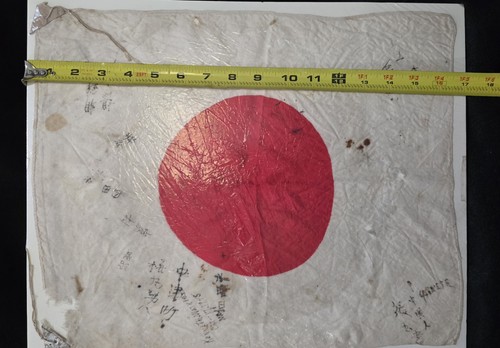 Japanese WWII Good Luck Flag Signed/Dated By The US Soldier Who Captured It @ES - Picture 12 of 16