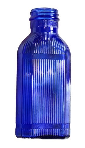 Vintage 1930's Cobalt Blue Glass McKesson Ribbed 6 1/4" Poison Bottle - Picture 2 of 12