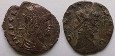 2 Ancient Roman Coins Gallienus & Constantine Era Bronze Coins 3rd–4th Century