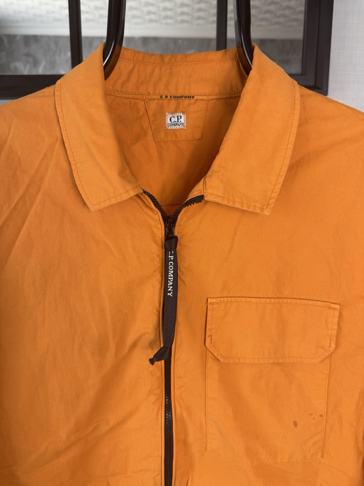 C.P Company Full Zip Cotton Lens Overshirt Shacket Orange Size Medium image 2