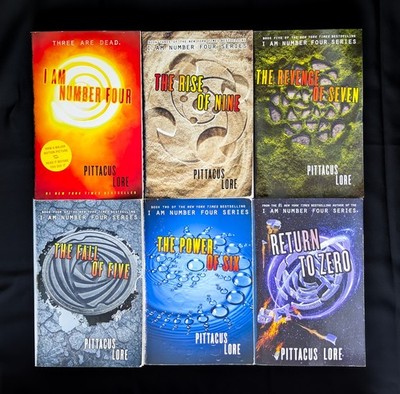 Lot Of 6 Pittacus Lore Books Lorien Legacies 1-5 Fall Five Return Zero Rise Nine