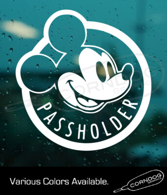 Disney Passholder STICKER VINYL DECAL MICKEY MOUSE WALT DISNEY WORLD MAJIC 