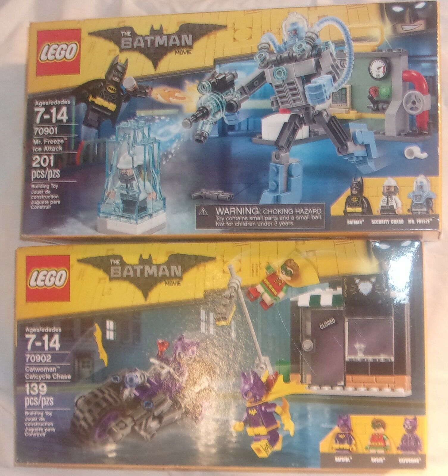 LOT OF 2 LEGO BATMAN THE MOVIE SET MR FREEZE AND CATWOMAN 70901 AND 70902 NEW