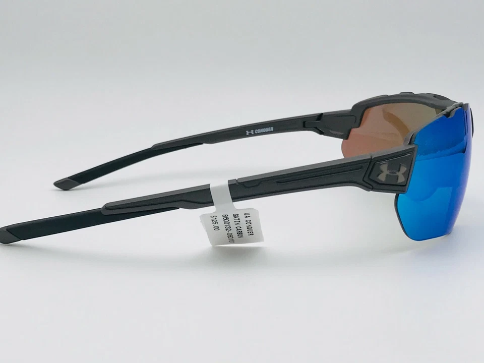 Gafas de sol Under Armour UA Conquer 8600132-060161 azul carbono satinado espejo nuevas en caja Foto 4 de 4