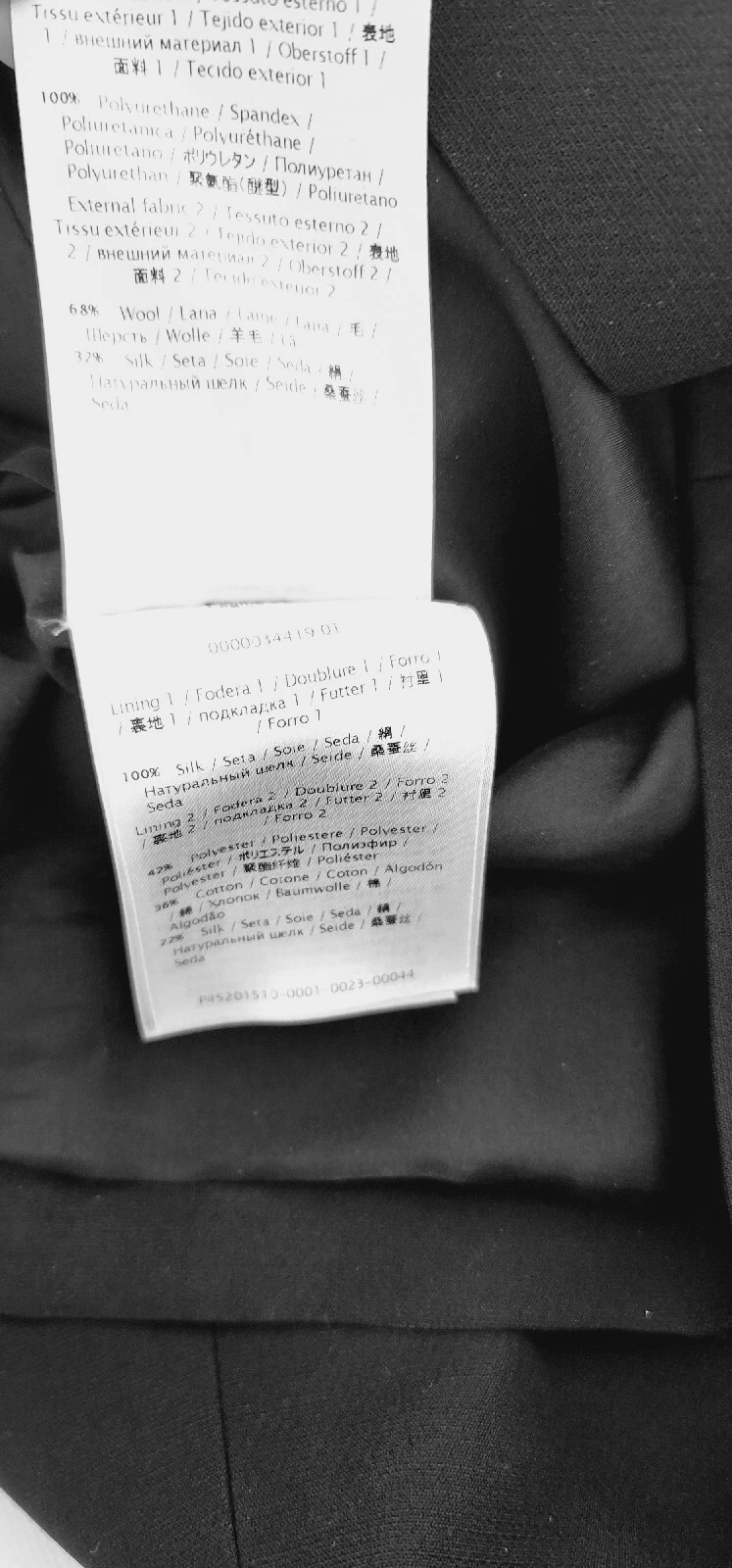 Abito Valentino monospalla seta lana nero